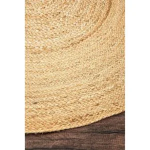 HOMEMONDE Alfombra de yute trenzada pequeña de forma_5