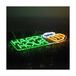 Roouneon Letrero de neón de Happy Hour para hombre cueva_4