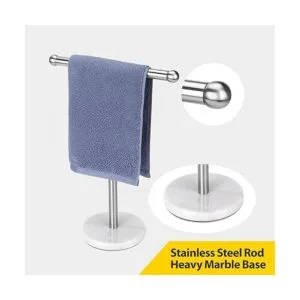 Soporte para toallas de mano con base de mármol pesada_2