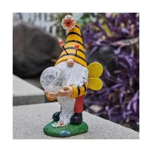 Gnomo de jardín Decoración amarilla de primavera adorno_5