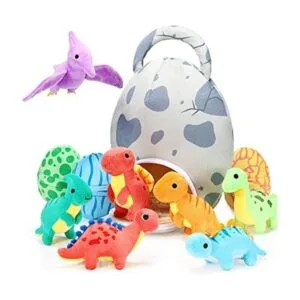Juego de 11 piezas de dinosaurio de peluche pequeño y_1