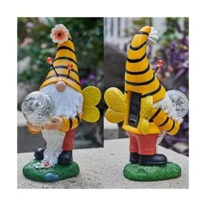 Gnomo de jardín Decoración amarilla de primavera adorno_2