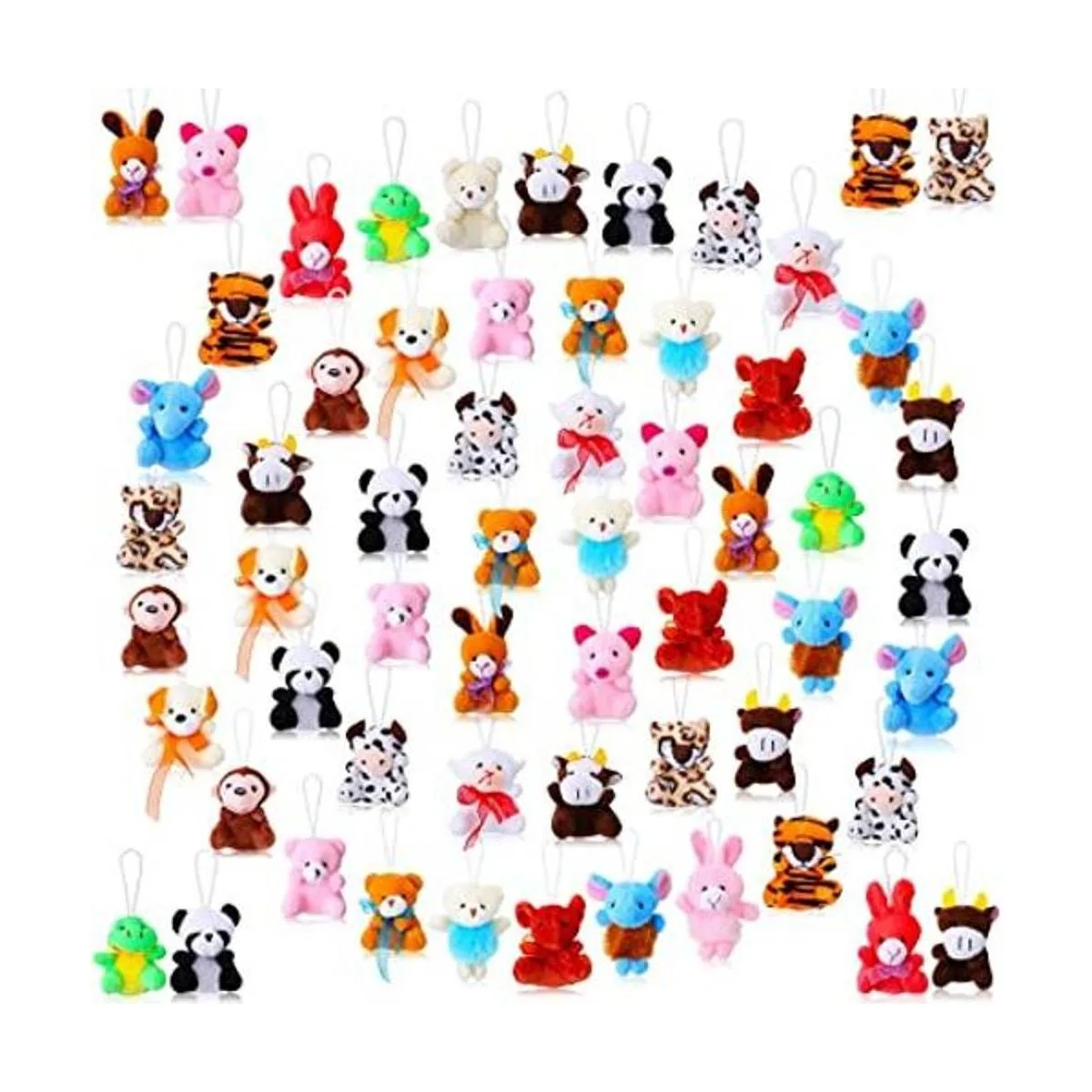 Paquete de 60 mini animales de peluche a granel juguetes_1