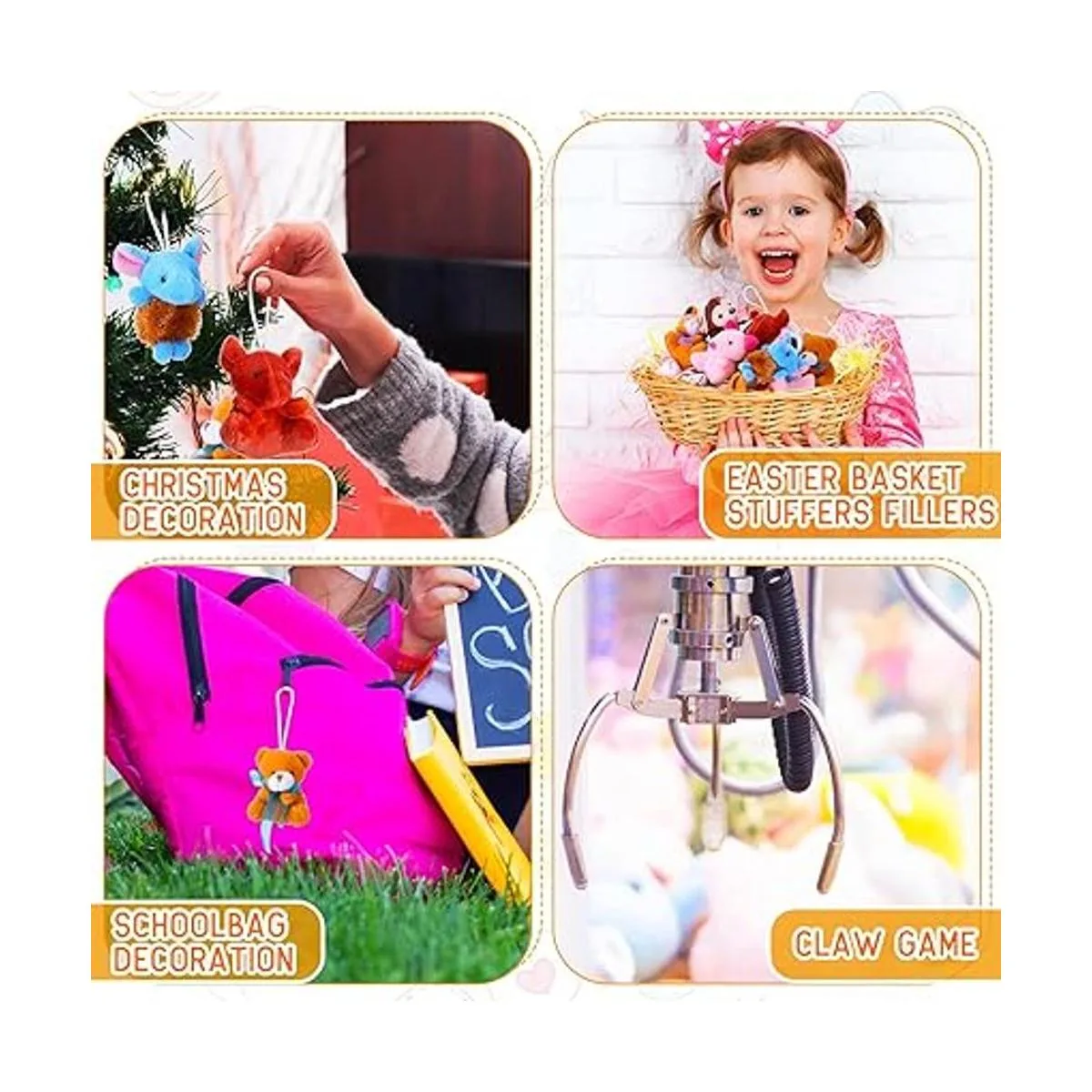 Paquete de 60 mini animales de peluche a granel juguetes_2