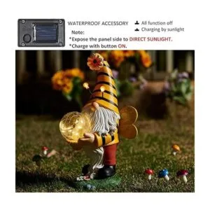 Gnomo de jardín Decoración amarilla de primavera adorno_3