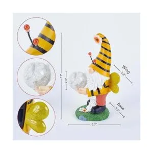 Gnomo de jardín Decoración amarilla de primavera adorno_4