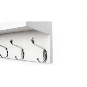 ZGZD Perchero de pared blanco con estante para colgar en_4