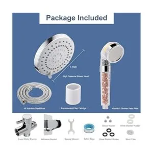 HarJue Cabezal de ducha de lluvia de alta presión y combo_4
