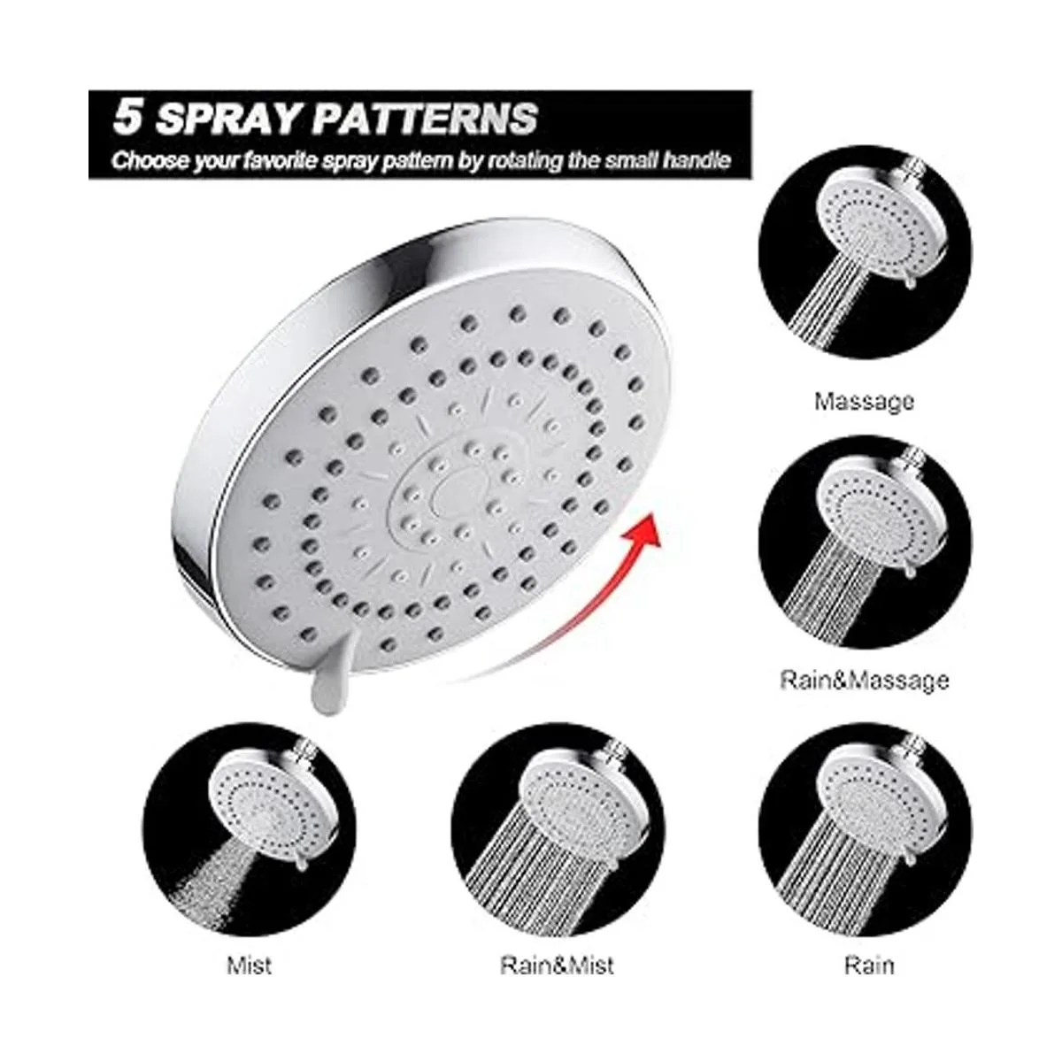 HarJue Cabezal de ducha de lluvia de alta presión y combo_2