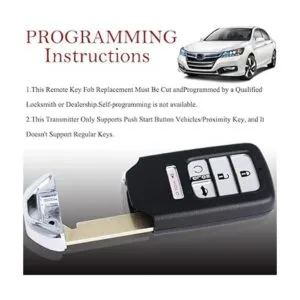 Llavero de repuesto remoto compatible con Honda Civic_3