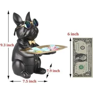 Bandeja de resina moderna para bulldog con diseño de_2