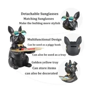 Bandeja de resina moderna para bulldog con diseño de_3