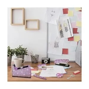 Paquete de 6 piezas de papelería de oficina púrpura_5