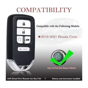 Llavero de repuesto remoto compatible con Honda Civic_2