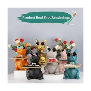 Bandeja de resina moderna para bulldog con diseño de_6