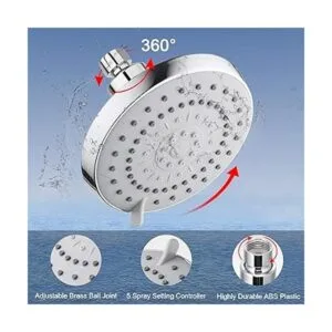 HarJue Cabezal de ducha de lluvia de alta presión y combo_5