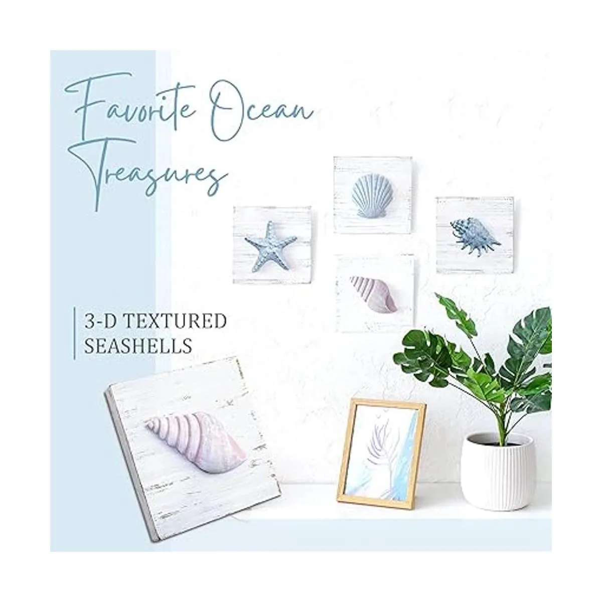 TideAndTales Juego de 4 conchas y decoraciones 3D_2