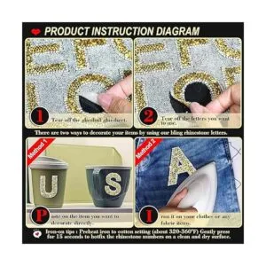 Locacrystal 68 calcomanías de letras con diamantes de_2