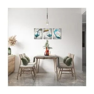 Conipit 3 piezas de arte de pared de vino verde azulado_3