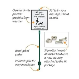 SmartSign All Pets must Be On A Leash Yard Sign Please_4