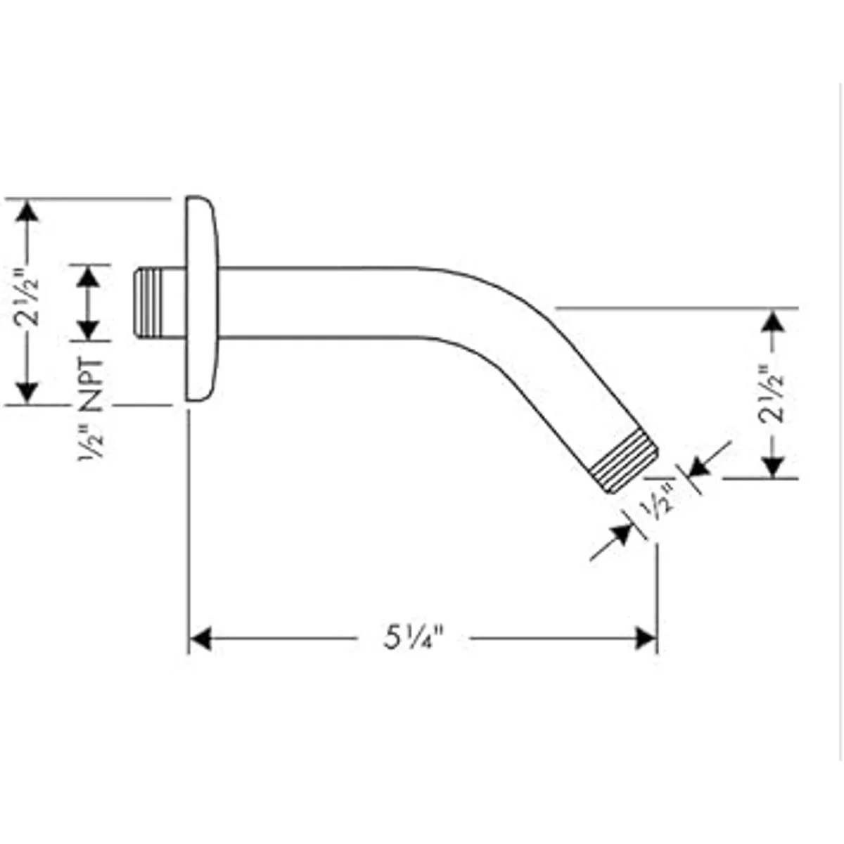 hansgrohe Brazo de ducha moderno de repuesto de 6 pulgadas_2