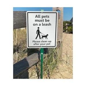 SmartSign All Pets must Be On A Leash Yard Sign Please_3