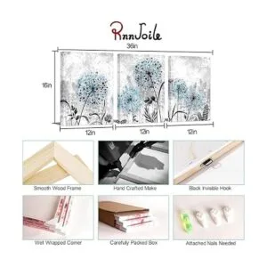 RnnJoile Juego de 3 piezas de arte para pared de diente de_5