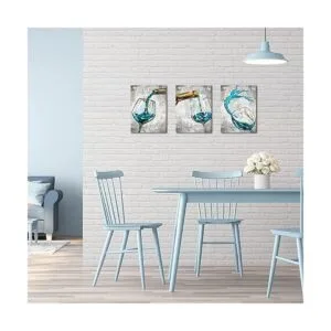 Conipit 3 piezas de arte de pared de vino verde azulado_4