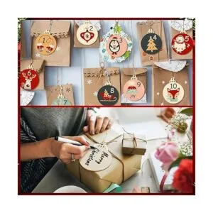 Spiareal 200 piezas de adornos de madera de Navidad de 3.5_5