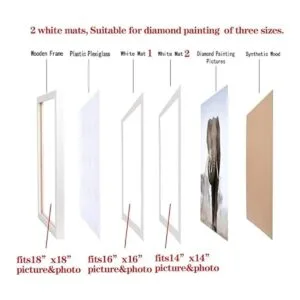 WOFFMX Marcos de fotos con diamantes de 16 x 16 pulgadas_3