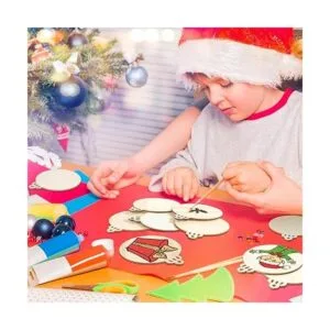 Spiareal 200 piezas de adornos de madera de Navidad de 3.5_4