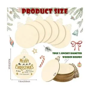 Spiareal 200 piezas de adornos de madera de Navidad de 3.5_2