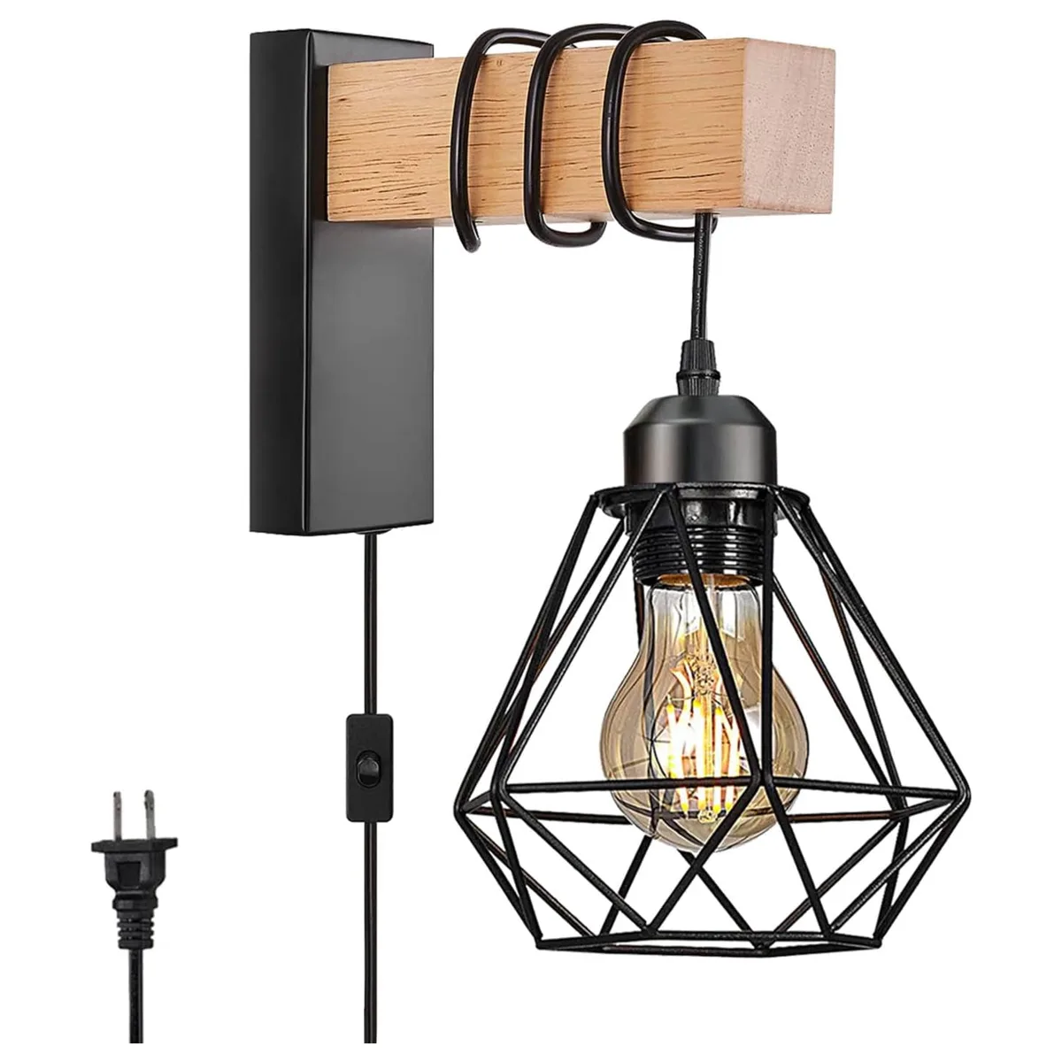 Juego de dos apliques de pared enchufables luces de pared_1