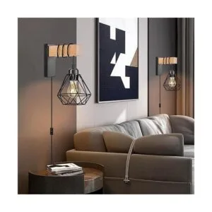 Juego de dos apliques de pared enchufables luces de pared_3