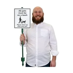 SmartSign All Pets must Be On A Leash Yard Sign Please_2