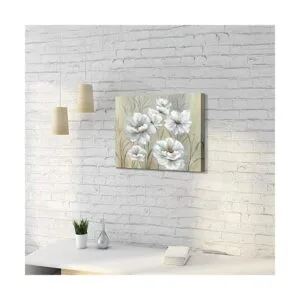 Arte de pared de pintura floral blanca obra de arte de_6