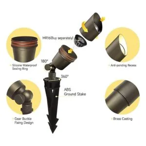 COLOER Foco de bajo voltaje luces exteriores para patio_2