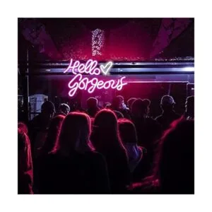 ineonlife Hello Gorgeous Letrero de neón rosa con luces_6