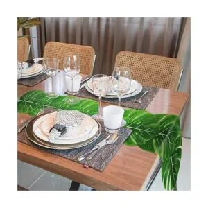 Camino de mesa artificial de hojas de palma de 72_5