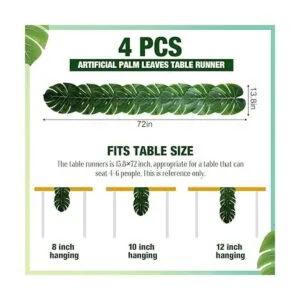 Camino de mesa artificial de hojas de palma de 72_2