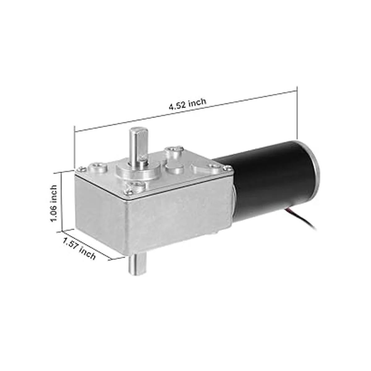 uxcell Motor de engranaje de gusano de eje doble DC 12V_4