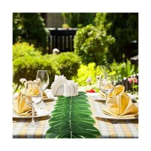 Camino de mesa artificial de hojas de palma de 72_7