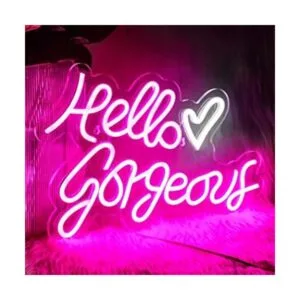 ineonlife Hello Gorgeous Letrero de neón rosa con luces_1
