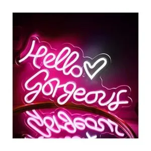 ineonlife Hello Gorgeous Letrero de neón rosa con luces_4