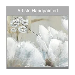 Arte de pared de pintura floral blanca obra de arte de_2