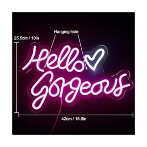 ineonlife Hello Gorgeous Letrero de neón rosa con luces_2