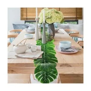 Camino de mesa artificial de hojas de palma de 72_6