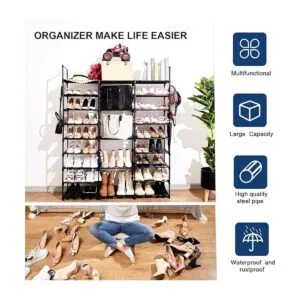 Zapatero de 9 niveles organizador de zapatos alto_6