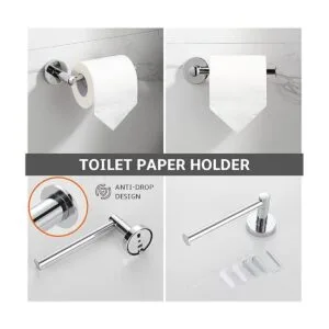 BGL Juego de accesorios de baño cromados 4 piezas_4