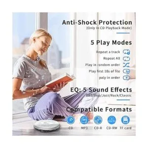 ARAFUNA Reproductor de CD portátil recargable y portátil_5